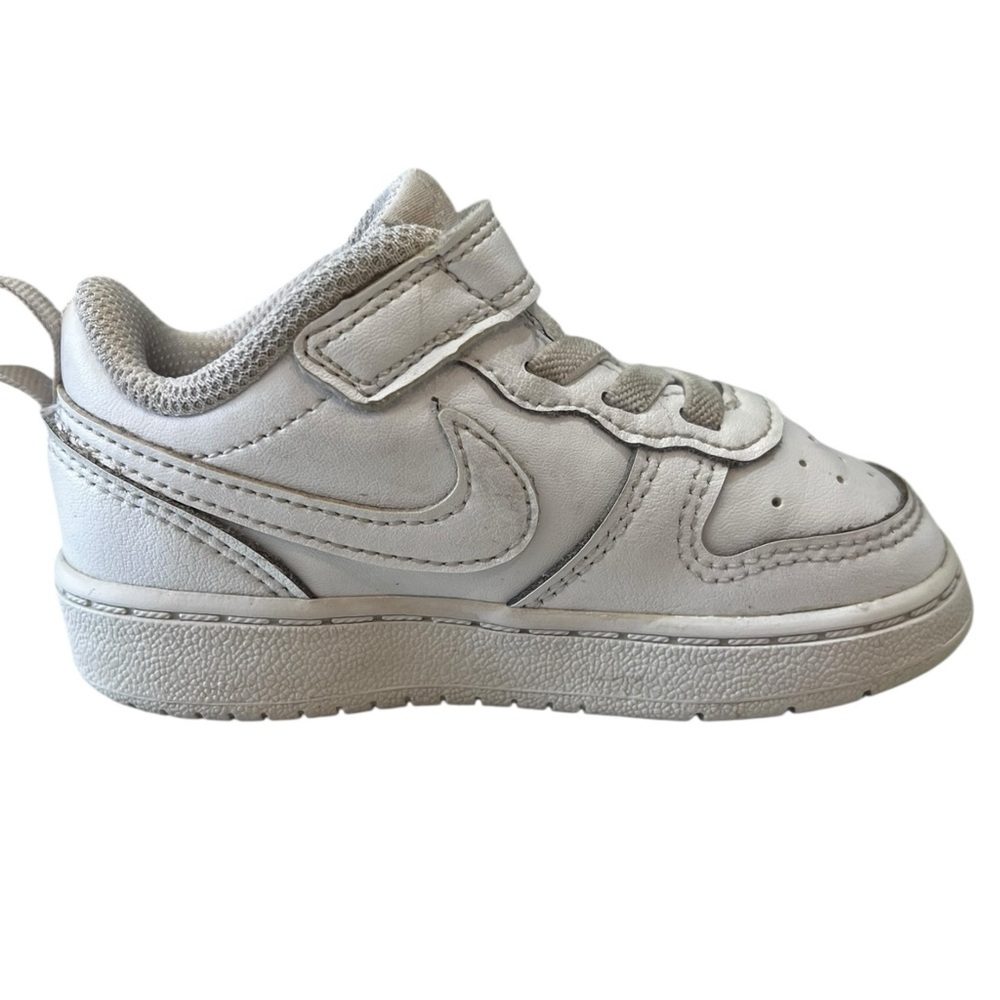Nike Kids White Sneakers with Strap Toddler 6C - Picture 3 of 8